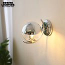 Space ball silver modern glass wall light