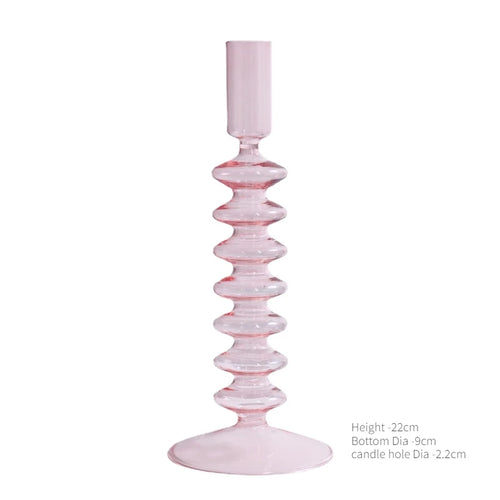 Conical glass candle holder for wedding tables and Nordic decoration