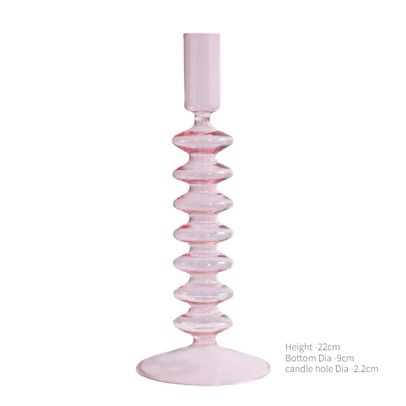 Conical glass candle holder for wedding tables and Nordic decoration