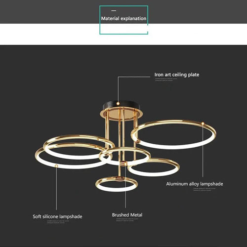 Black and gold LED ceiling light - vue 7 sur 14