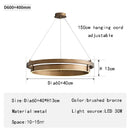Creative minimalist bronze LED chandelier for interior decor