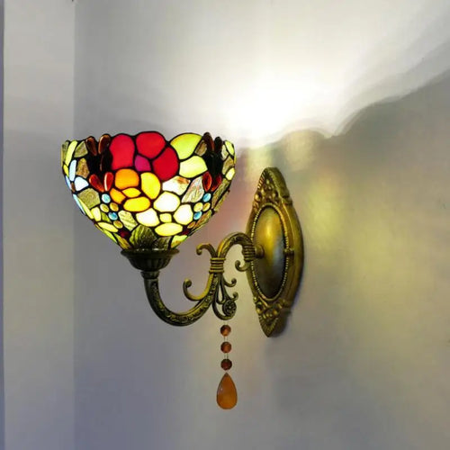Mediterranean glass wall light vintage style LED lighting - vue 3 sur 10