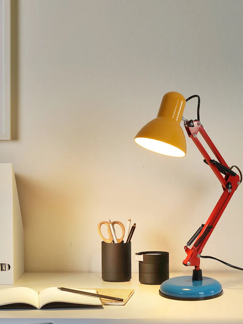 Rotating telescopic floor lamp with long arm decorative art design - vue 7 sur 8