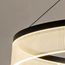 Circular LED chandelier in aluminium and acrylic for decorative interiors
