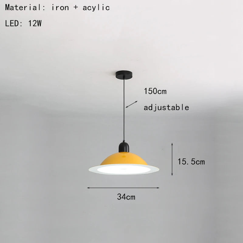 Metal LED pendant light with adjustable and customisable lighting