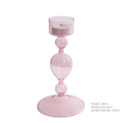 Conical glass candle holder for wedding tables and Nordic decoration - vue 15 sur 28