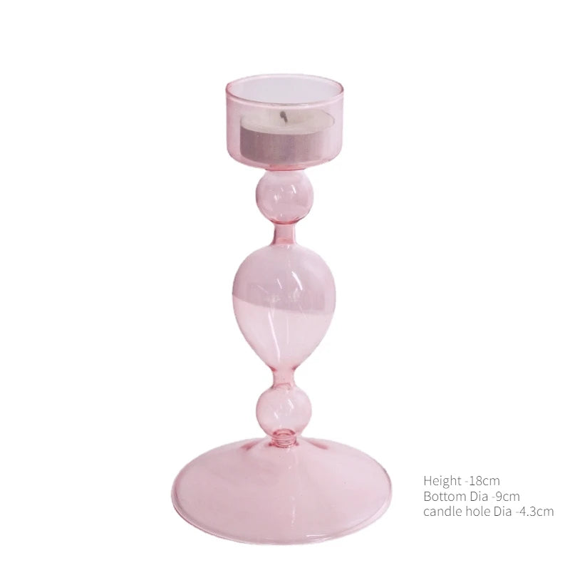 Conical glass candle holder for wedding tables and Nordic decoration - vue 14 sur 28