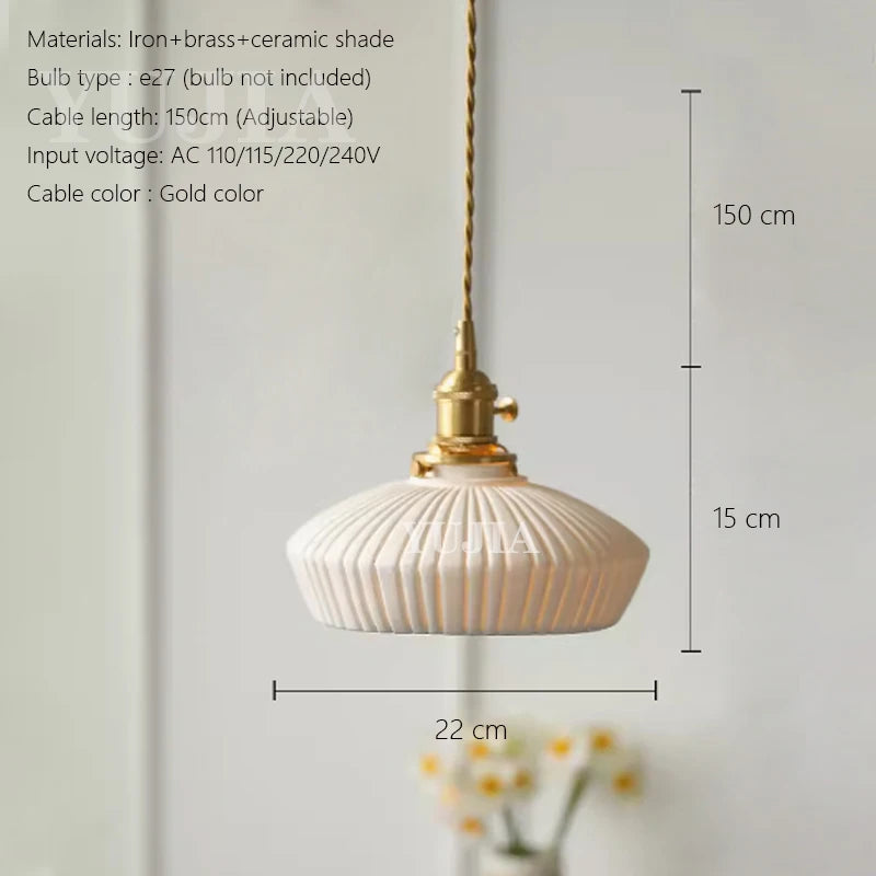 Japanese ceramic pendant light in Scandinavian style for an elegant interior - vue 8 sur 8