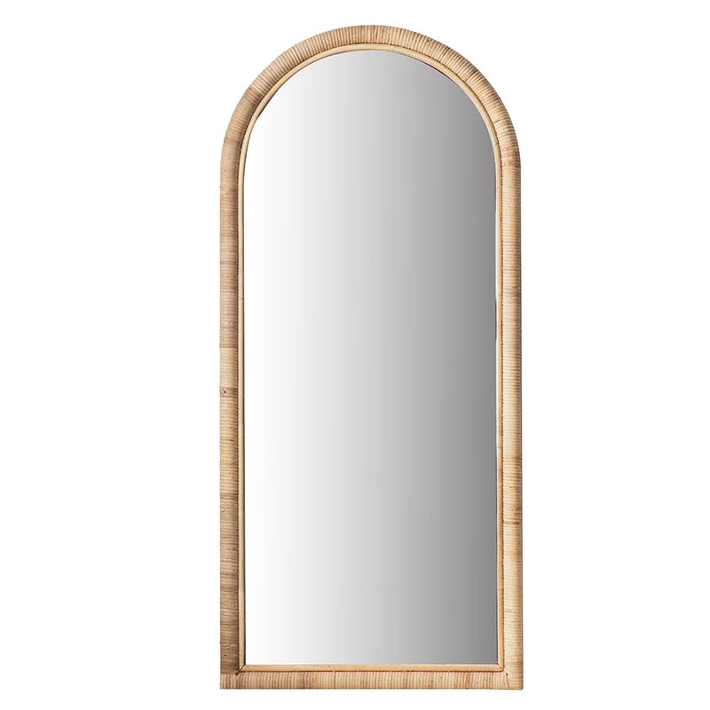 Full length mirror, floor mirror, girls' makeup, dressing room, dressing room, rattan net, Nordic fitting mirror, ins