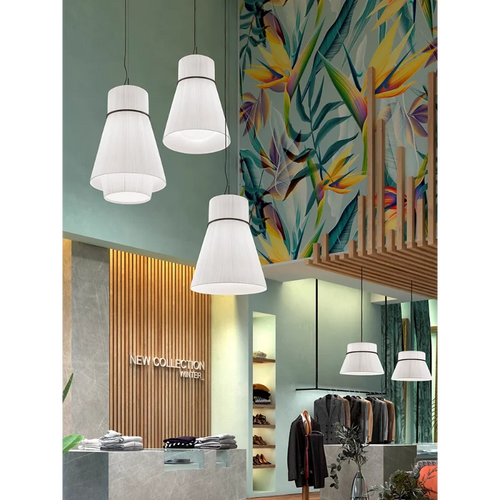 Japanese fabric chandelier for restaurants and bars - vue 3 sur 11