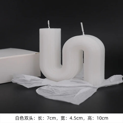 geometric u-shaped scented candles for home decor - vue 15 sur 27