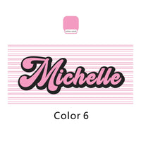 Personalised retro striped beach towel hippie style