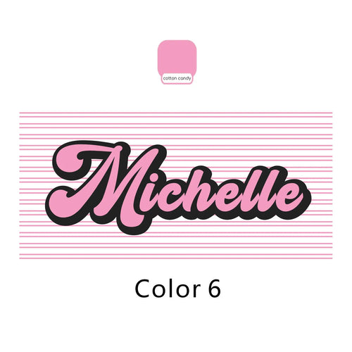 Personalised retro striped beach towel hippie style
