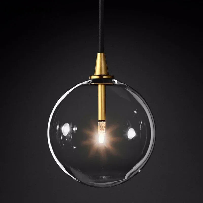 Clear glass pendant light for modern decorative lighting