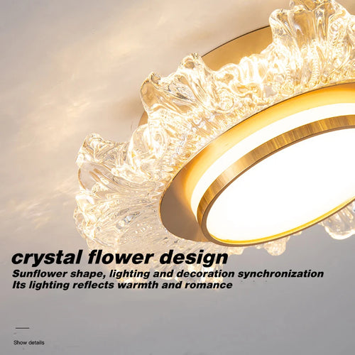 Modern crystal glass LED chandelier for home decor - vue 5 sur 10