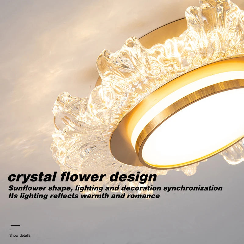Modern crystal glass LED chandelier for home decor - vue 5 sur 10