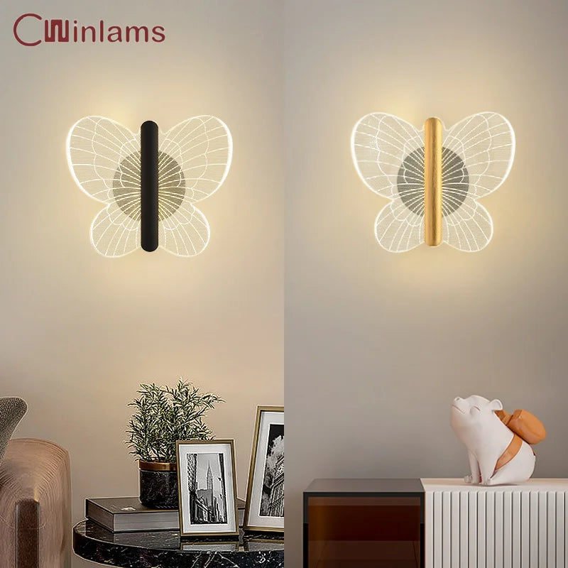 modern decorative two-tone butterfly wall light