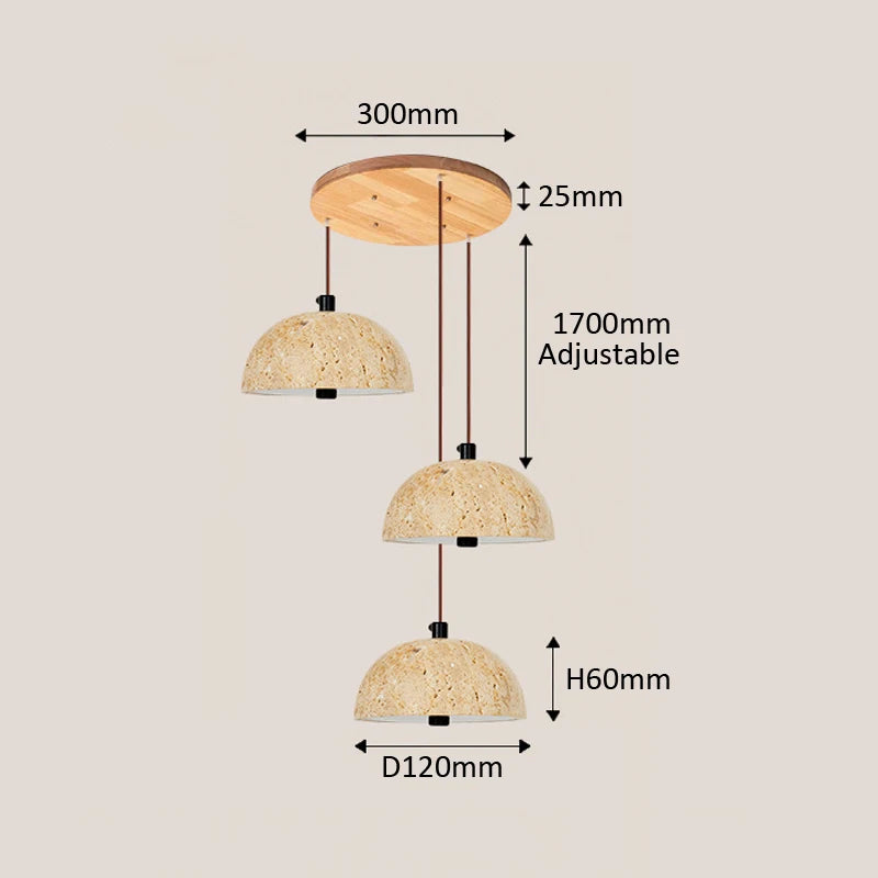 Wabi Sabi 3-head minimalist pendant light for restaurants