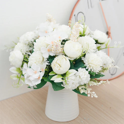 Silk peony bridal bouquets floral decorations for weddings - vue 6 sur 12