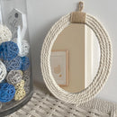 oval nautical rope mirror with macrame fringe