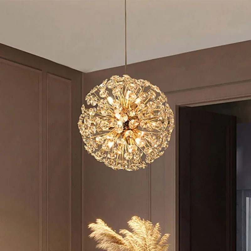 Modern decorative crystal LED chandelier luxury 2024 - vue 4 sur 12