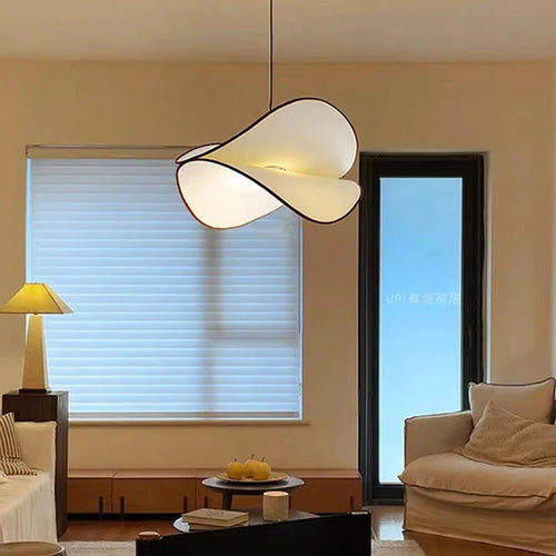 Adjustable fabric LED pendant chandelier, new decorative style - vue 3 sur 10