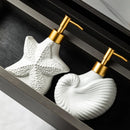 starfish ceramic bottle for lotion and soap