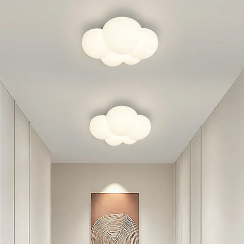 Modern white cloud wall light for interior - vue 5 sur 12