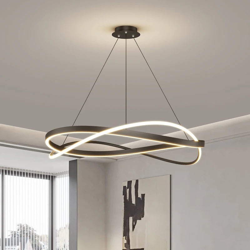 Minimalist Nordic LED chandelier for large art halls