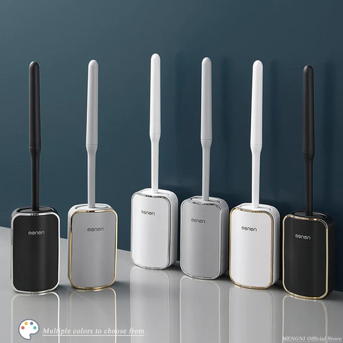 Luxury wall-mounted toilet brush quick cleaning bathroom accessories - vue 4 sur 12