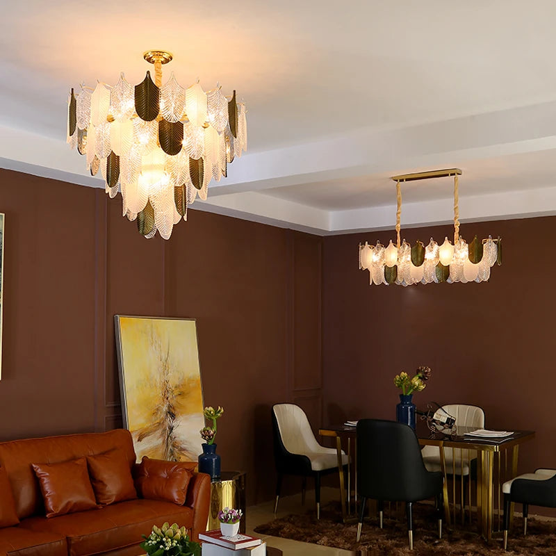 Modern pendant light in stainless steel and decorative glass - vue 3 sur 13