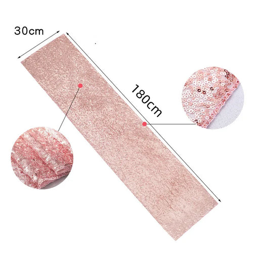 Festive gold, silver and pink sequin table runner - vue 8 sur 7
