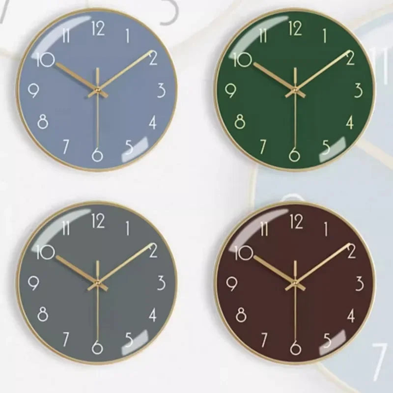 modern metal wall clock, aesthetic and silent - vue 6 sur 17
