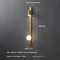 Minimalist luxury copper wall light with LED strip