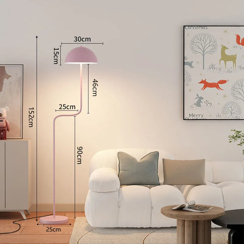 Nordic glass floor lamp with lampshade for interior decoration