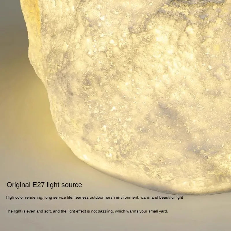 Decorative waterproof resin rockery outdoor post light - vue 6 sur 9