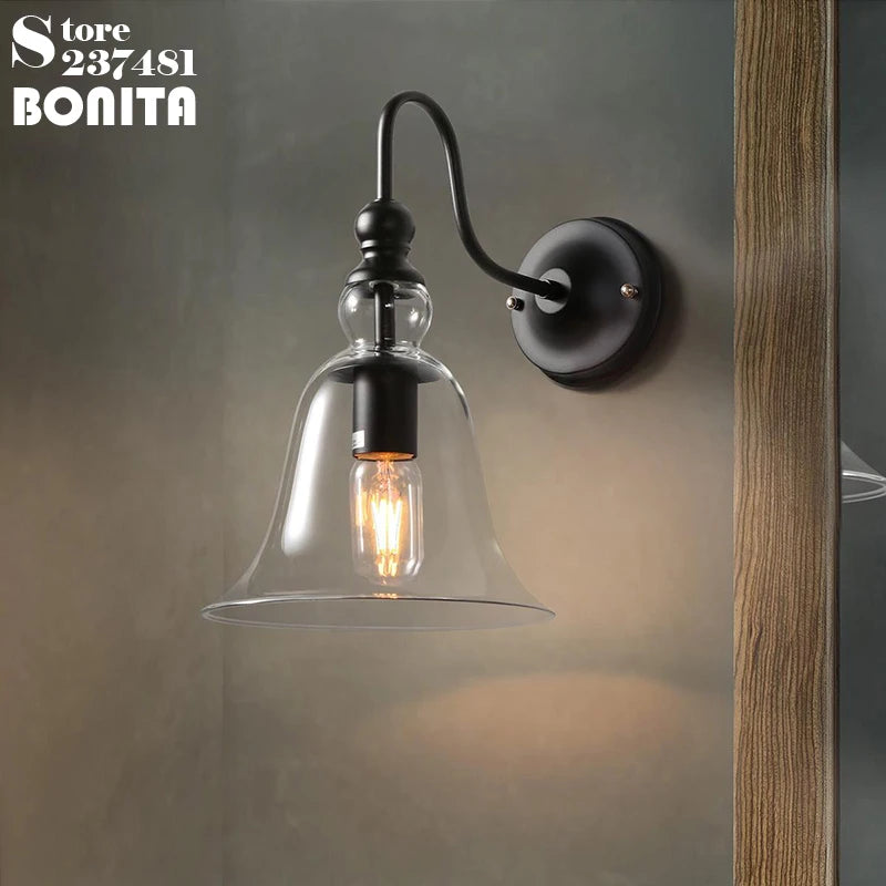 Vintage iron industrial wall light for indoor and outdoor use