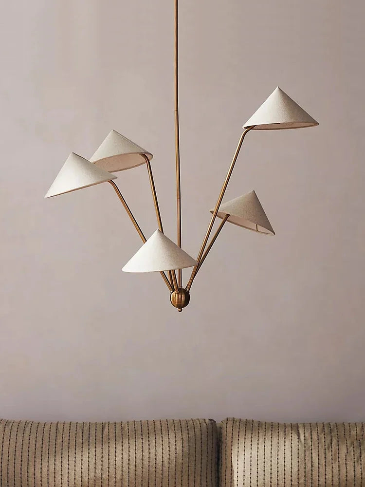 Wabi-sabi fabric pendant light japanese style with LED for living room, kitchen island or bedroom decor