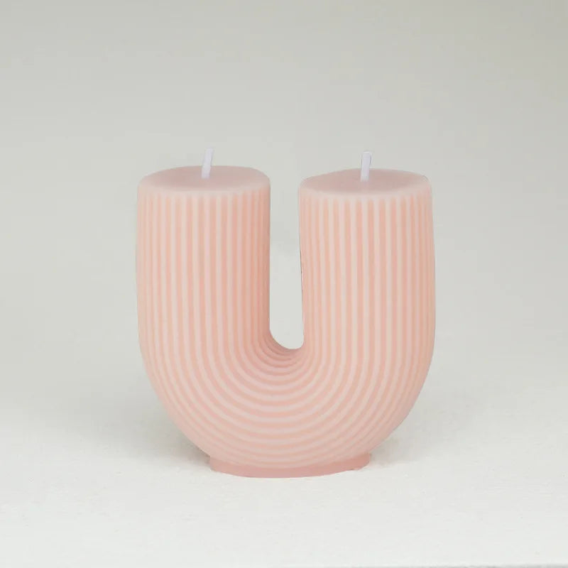 geometric u-shaped scented candles for home decor - vue 13 sur 27