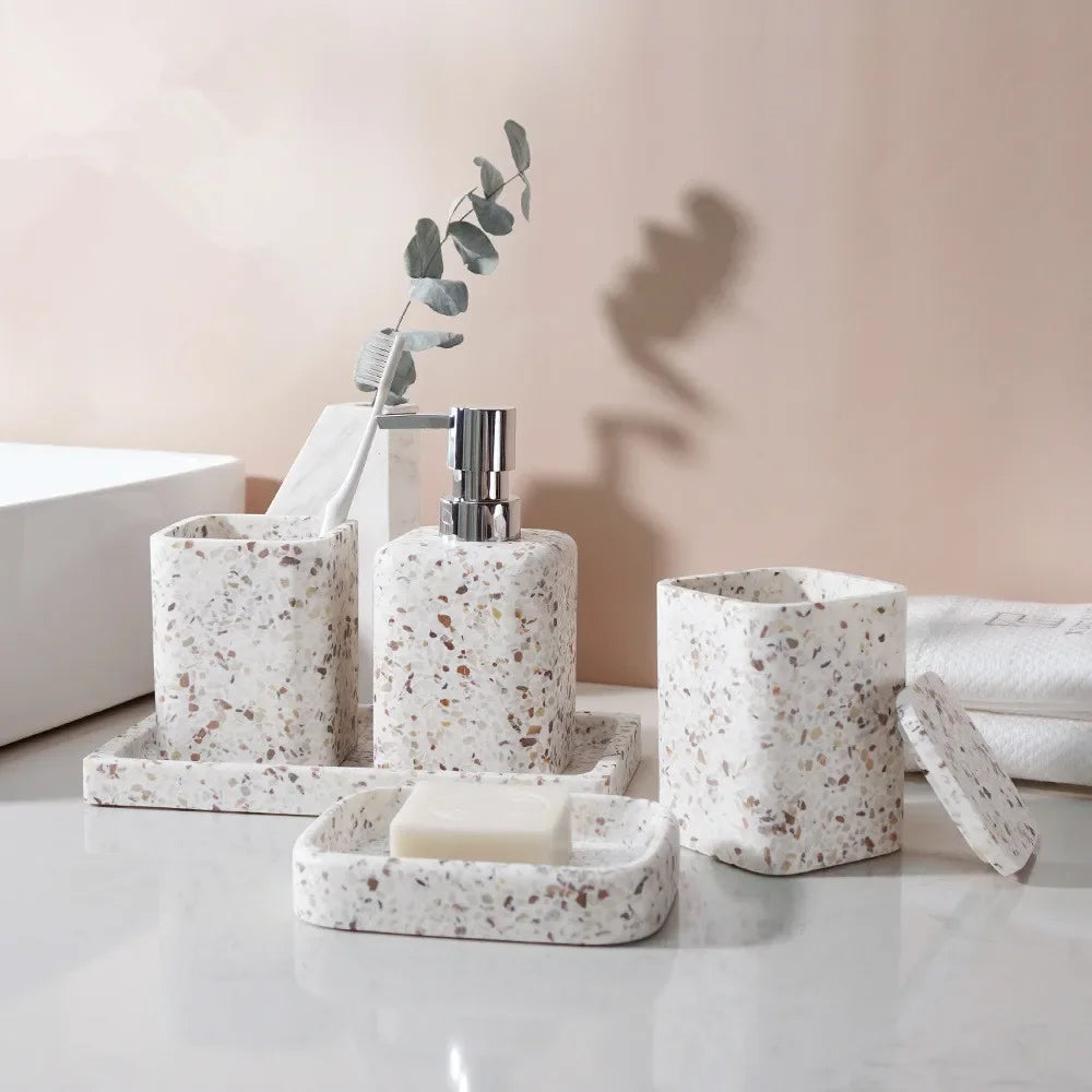 natural stone soap dispenser for decorative bathroom
