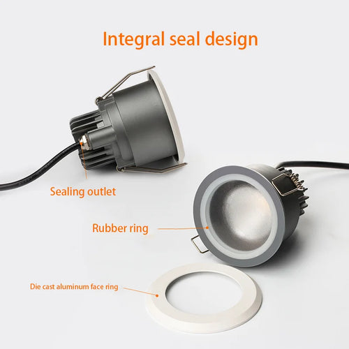 Round LED waterproof aluminium spot light for indoor and outdoor lighting - vue 3 sur 8
