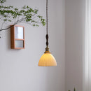 Nordic vintage ceramic and brass pendant chandelier