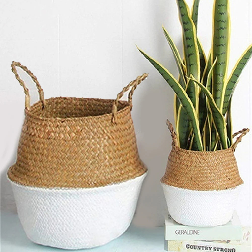 wicker hanging basket for storage and decoration - vue 3 sur 13