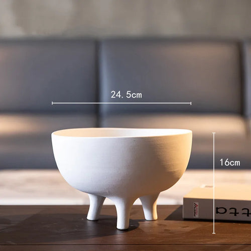 ceramic flower pot tripod flower vase desk storage - vue 10 sur 10