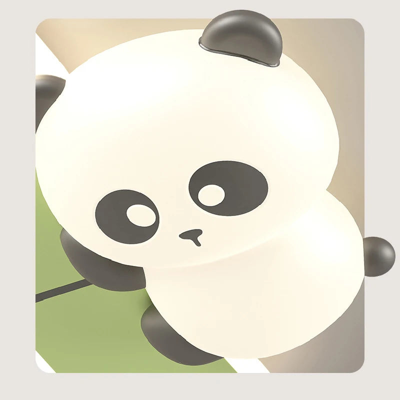 Cute panda ceiling light for modern minimalist children's room - vue 3 sur 6