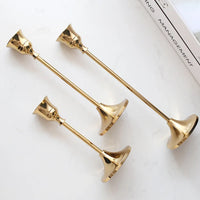 Set of 3 metal candle holders for elegant and festive decor
