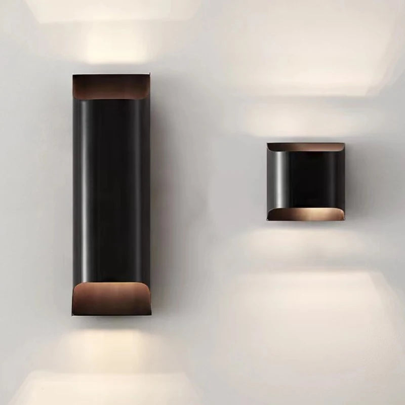 Modern brass LED wall light with contemporary design