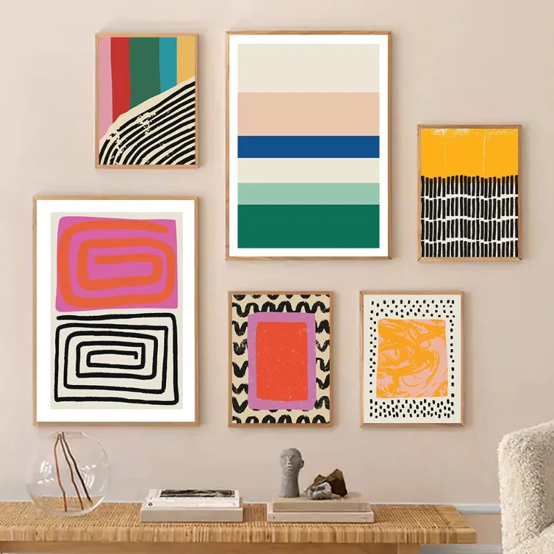 Colourful abstract art reproduction on canvas for interior decoration - vue 3 sur 7