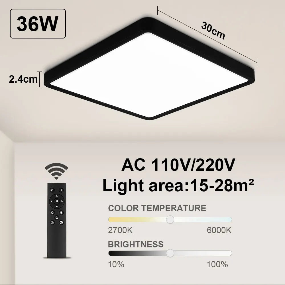 Tuya smart LED ceiling light with app and voice control, Alexa and Google compatible, remote control for living room and bedroom - vue 11 sur 22