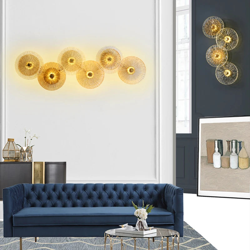 Modern crystal wall light with LED for hallway